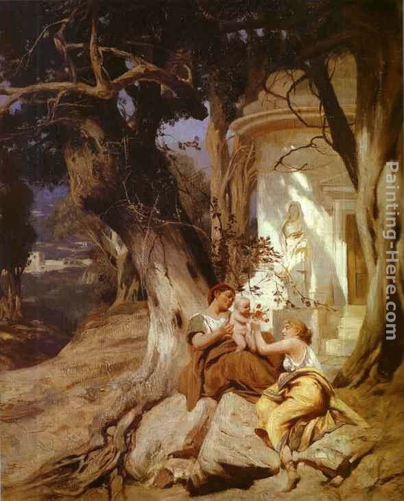 Henryk Hector Siemiradzki By a Temple (Idyll)